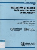 Evaluation of Certain Food Additives And Contaminants